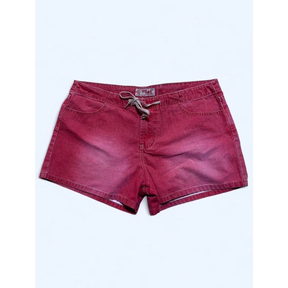VTG Y2K Lei Brick Red Low Waisted Denim Cargo Utility Shorts Beach Summer